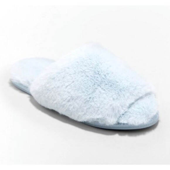 Xhilaration Slippers  Women's S (5-6)  NWT  Blue Faux Fur Capri Slide Scuff - Picture 5 of 7